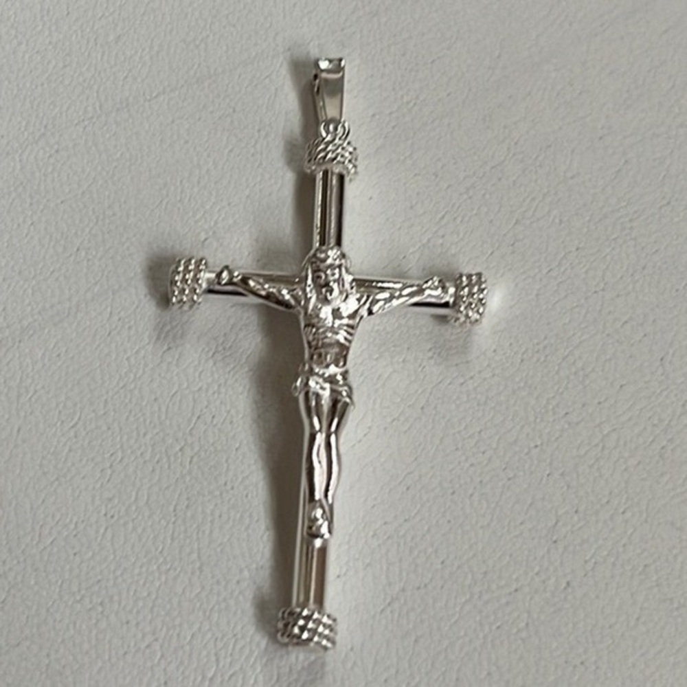 New 925 Sterling Silver Cross Pendant Jesus pendant Religious pendant